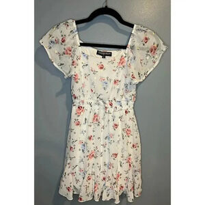 Girls' White and Floral Dress - Size Small